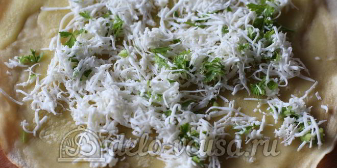 Рецепт блинов с брынзой и зеленью