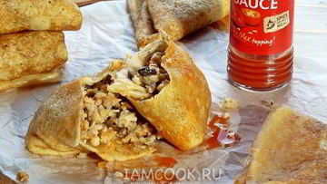 Рецепт Блинов с мясом и грибами