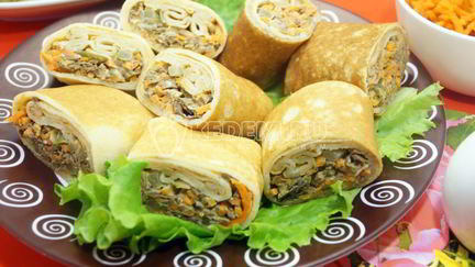 Рецепт Блинов с печенью Закусочные