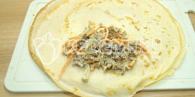 Рецепт блинов с печенью закусочные