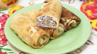Рецепт Блинов с творогом и маком