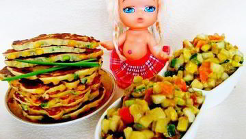 Рецепт Кукурузных блинчиков с сальсой из груши и авокадо