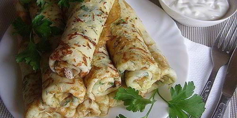 Как приготовить сырные блины с зеленью