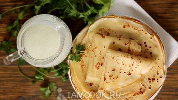 Рецепт Тонких блинов на кислом молоке