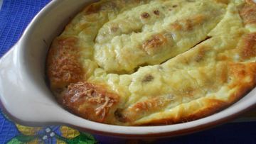 Рецепт Запеченных блинов с курицей и шампиньонами