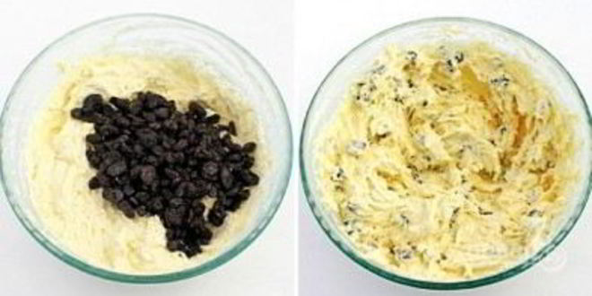 Рецепт булочек с творогом и изюмом