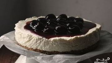 Рецепт Чизкейка без выпечки с вишней