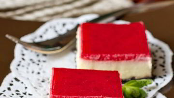 Рецепт Чизкейка с белым шоколадом и клубничным желе