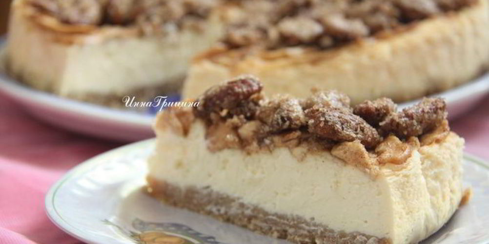 Как приготовить чизкейк с корицей, яблоком и сахарным пеканом