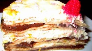 Рецепт Домашнего чизкейка с блинами и творогом