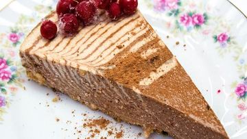 Рецепт Фитнеса чизкейк с творогом, какао, бананами и овсянкой