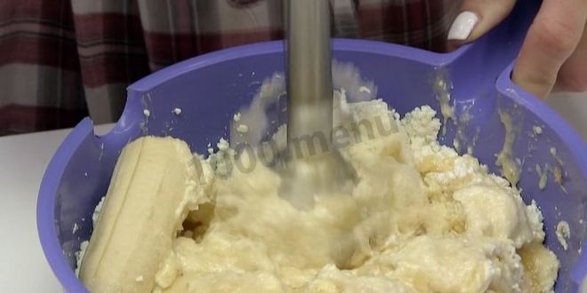 Рецепт фитнеса чизкейк с творогом, какао, бананами и овсянкой