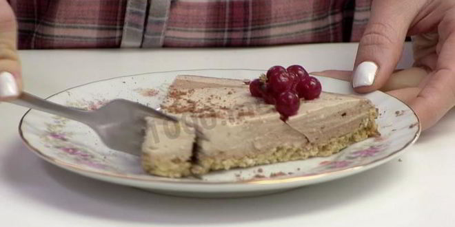 Рецепт фитнеса чизкейк с творогом, какао, бананами и овсянкой