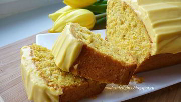 Рецепт Нежного тыквенного кекса под сливочной шапочкой