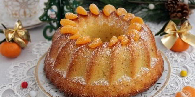 Рецепт новогоднего мандаринового кекса