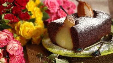Рецепт Постного шоколадного кекса с грушами