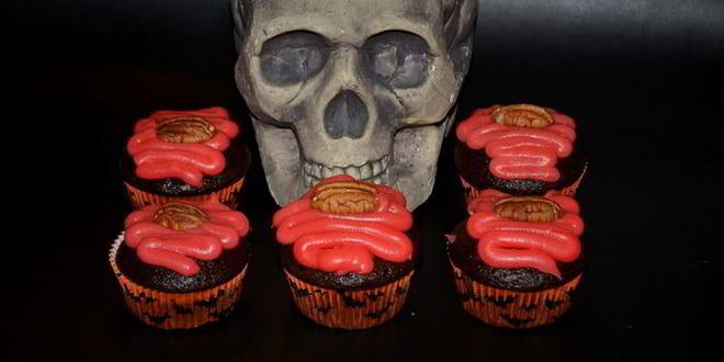 Рецепт шоколадных капкейков с тематикой halloween