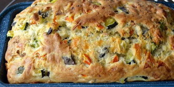 Рецепт закусочного кекса с овощами