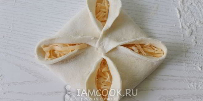 Рецепт хачапури с сыром из слоеного теста