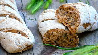 Рецепт Цельнозерновых мини-багетов без соли