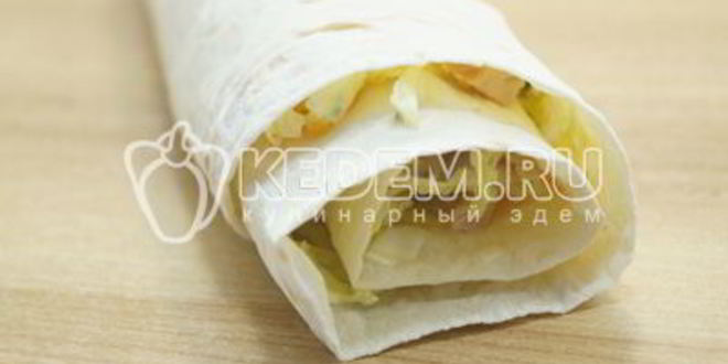 Рецепт быстрой закуски из лаваша