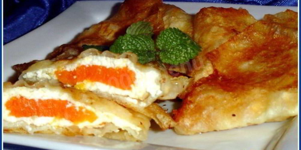 Как приготовить конвертики из лаваша с тыквенно-творожной начинкой