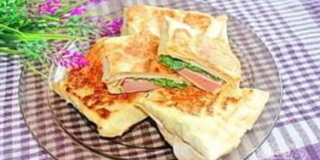 Рецепт конвертиков из лаваша с ветчиной
