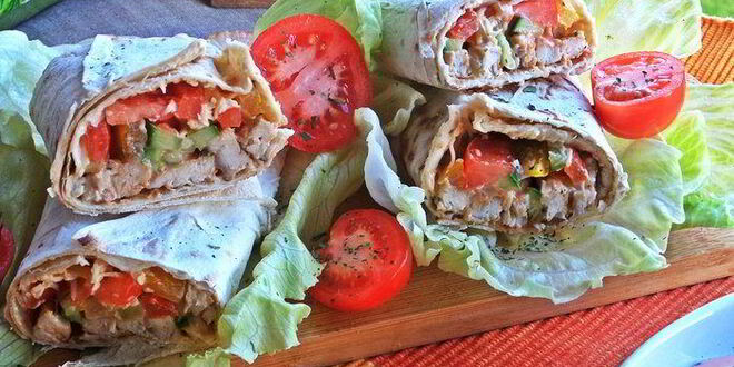 Рецепт курицы с овощами в лаваше