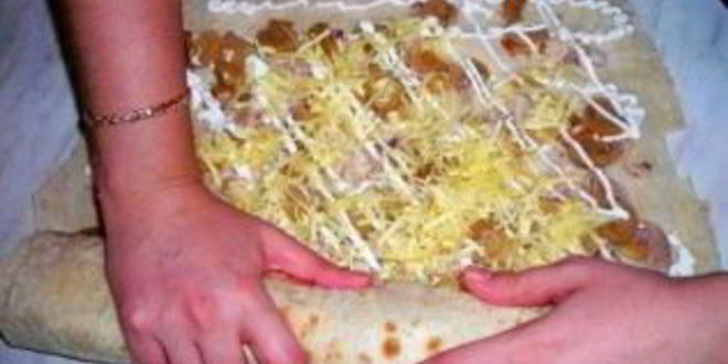 Рецепт лаваша с грибами и курицей