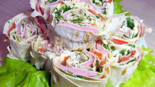 Рецепт Лаваша с колбасой и сыром