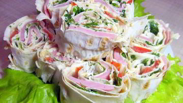 Рецепт Лаваша с колбасой и сыром