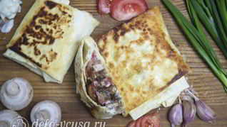 Рецепт Лаваша с курицей и грибами