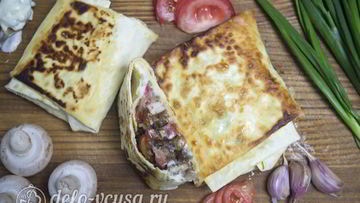 Рецепт Лаваша с курицей и грибами