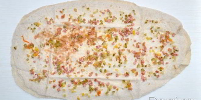 Рецепт лаваша с мясопродуктами и огурцами