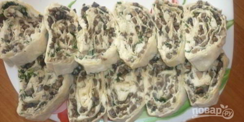 Как приготовить лаваш с шампиньонами и сыром