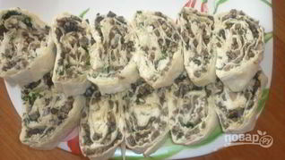 Рецепт Лаваша с шампиньонами и сыром