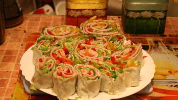 Рецепт Лаваша с ветчиной и плавленым сыром