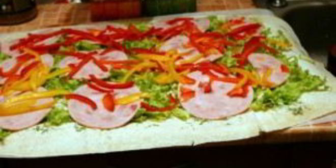 Рецепт лаваша с ветчиной и плавленым сыром