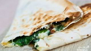 Рецепт Лаваша со шпинатом и сыром