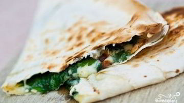 Рецепт Лаваша со шпинатом и сыром