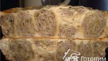 Рецепт Ленивца из лаваша и мясного фарша
