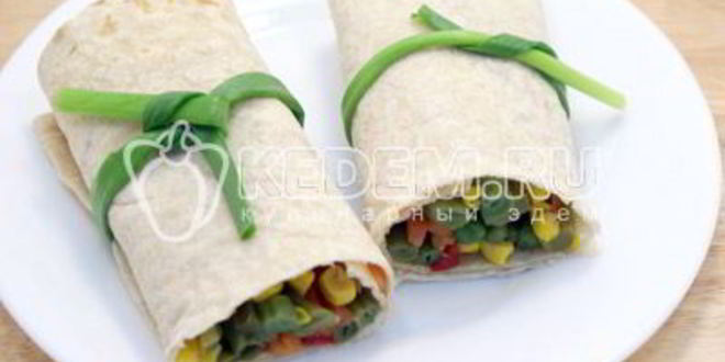 Рецепт овощей в лаваше