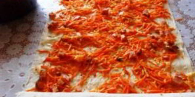 Рецепт рулетиков из лаваша с морковкой