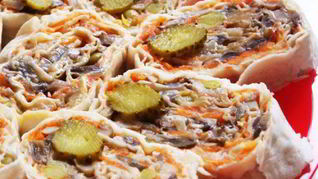 Рецепт Рулетов из лаваша вегетарианские