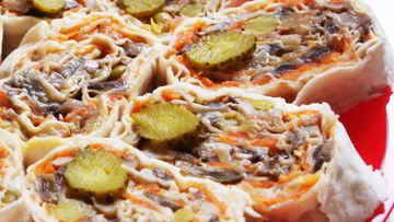 Рецепт Рулетов из лаваша вегетарианские