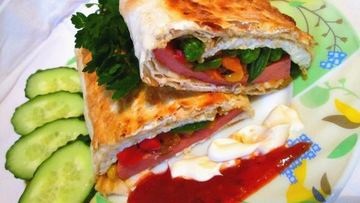 Рецепт Сытного завтрака в лаваше