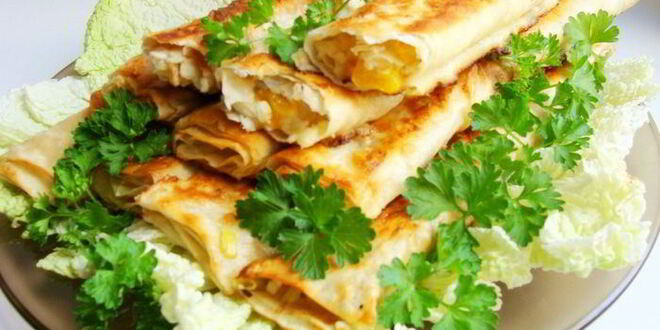 Рецепт трубочек из лаваша с начинкой