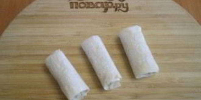 Рецепт трубочек из лаваша, запеченные в духовке