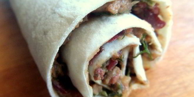 Рецепт закуски из фасоли в лаваше сытная