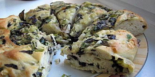 Рецепт лепешки с зеленью и моцареллой